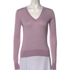 Theory Pink V-Neck Sweater